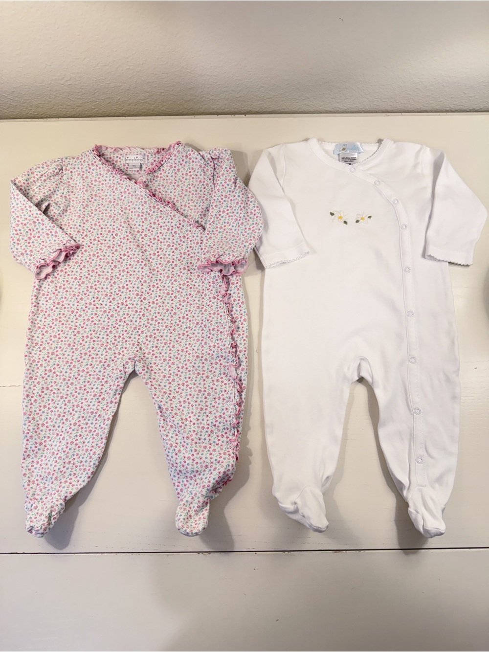Kissy Kissy + Cuclie Baby Pima Floral Footies 9M